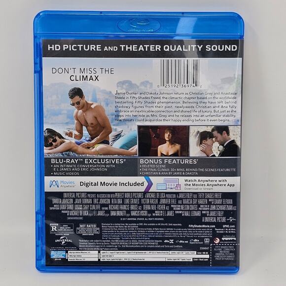 Fifty Shades Trilogy Unrated Edition Blu Ray Grey Darker Freed CASE DMG TWO DVDs - Picture 9 of 10